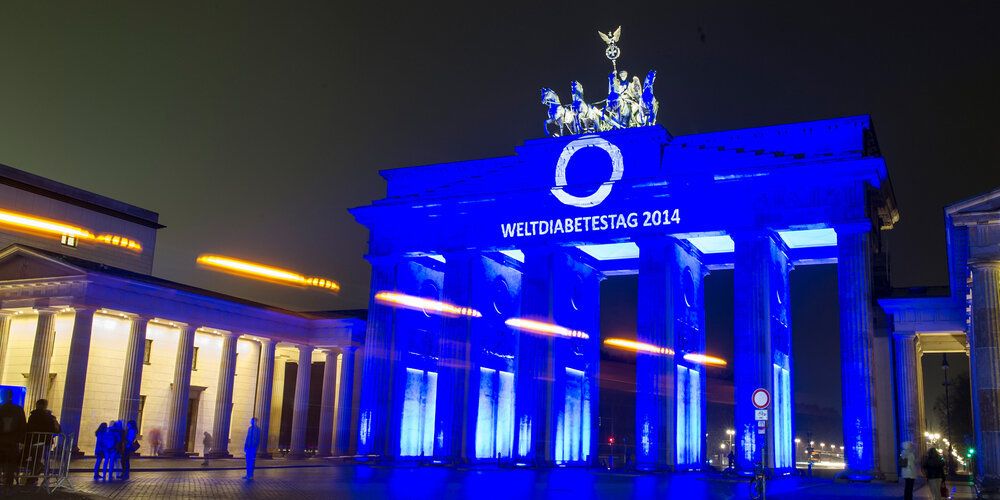 brandenburger Welt Diabetes Tag Brandenburger Tor blau